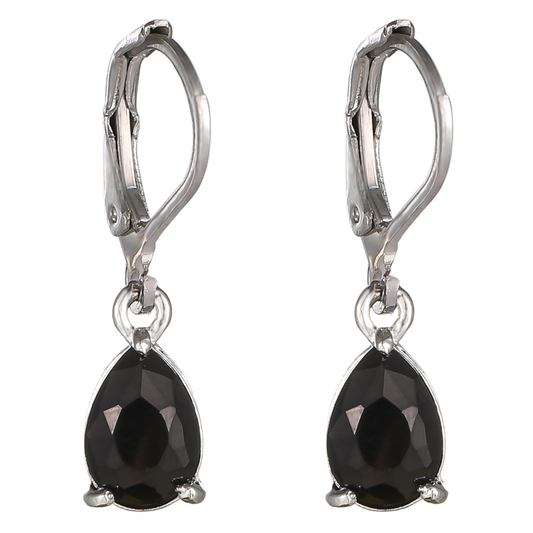 Fashion Water Drop Zircon Pendant Earrings Multi-Color Spot Wholesale Alloy Ear Piercing Jewelry - Image 4