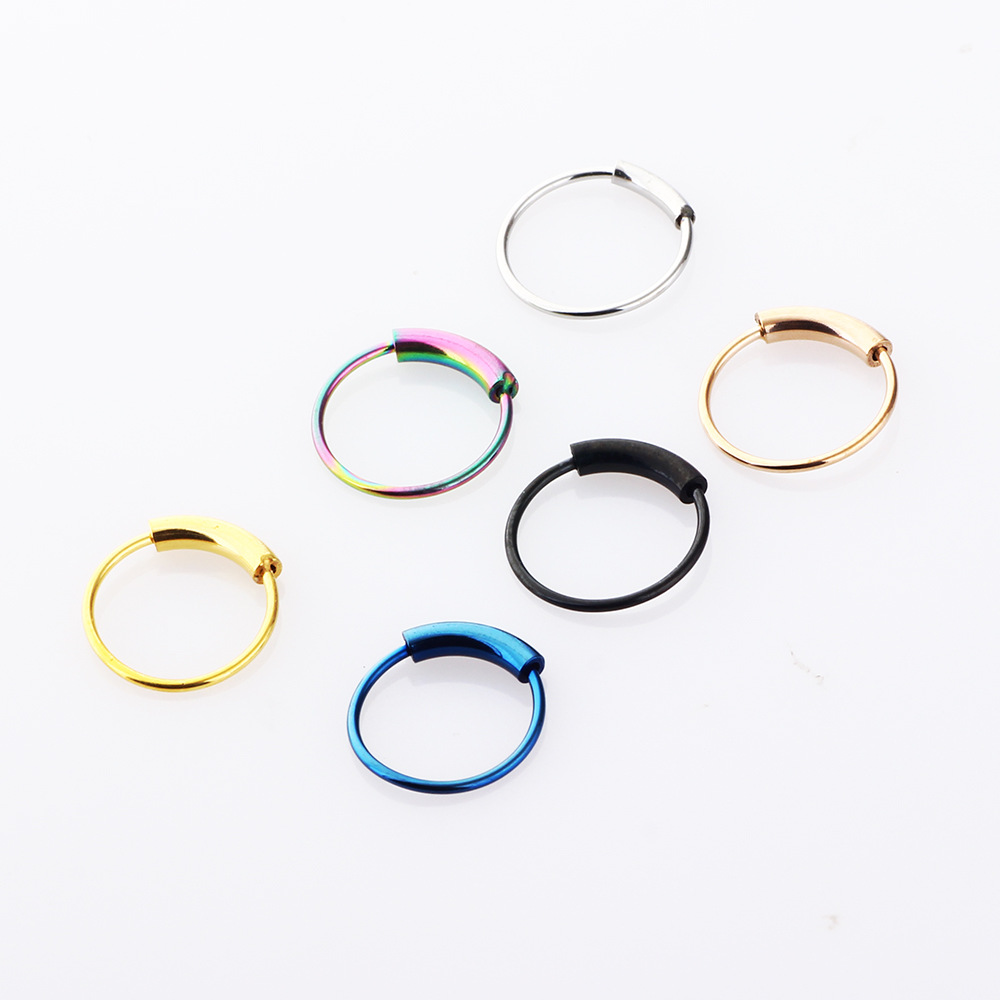 Amazon New Stainless Steel Circle Nose Ring Nose Nail Nose Jewelry Earrings Ear Bone Nail Piercing Jewelry Ear Ring - Image 2