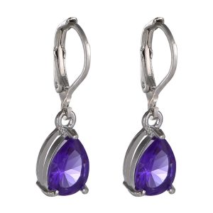 Fashion Water Drop Zircon Pendant Earrings Multi-Color Spot Wholesale Alloy Ear Piercing Jewelry