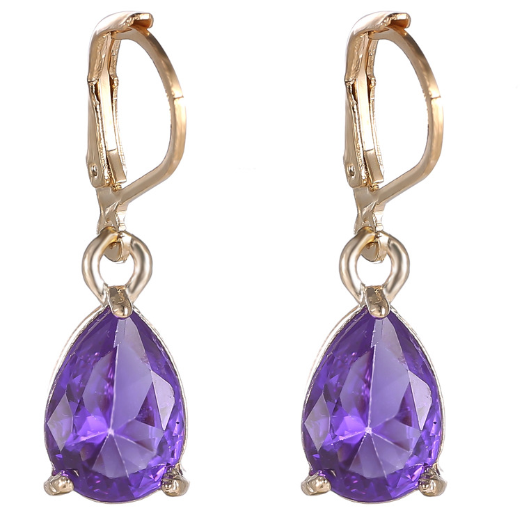 Fashion Water Drop Zircon Pendant Earrings Multi-Color Spot Wholesale Alloy Ear Piercing Jewelry - Image 5
