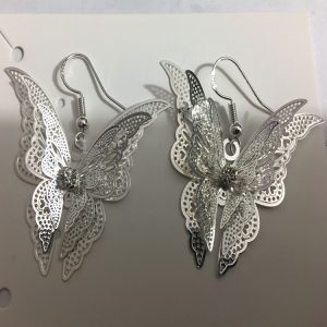 Hot Sale Butterfly Earrings CZ Zircon Flower Hollow Pointed Tail Alloy Ear Jewelry Wholesale