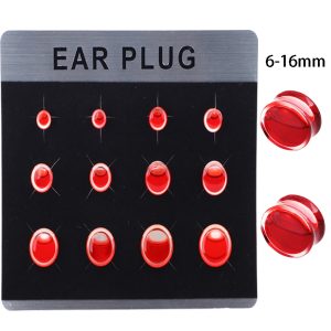 Acrylic Glow Liquid Ear Expander Stretcher 12Pcs Card Pack - Geometric Ear Gauges