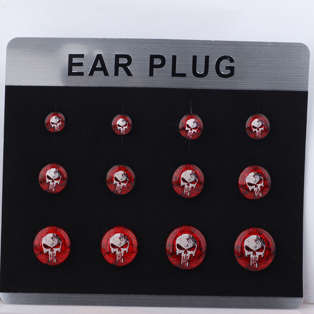 Trendy Punk Acrylic Ear Gauges Dropping Oil Logo Cylindrical Pulley Ear Expansion Tunnels 2022 Summer - Image 5
