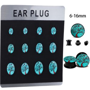 Trendy Punk Acrylic Ear Gauges Dropping Oil Logo Cylindrical Pulley Ear Expansion Tunnels 2022 Summer