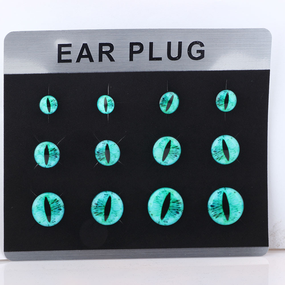 Trendy Punk Acrylic Ear Gauges Dropping Oil Logo Cylindrical Pulley Ear Expansion Tunnels 2022 Summer - Image 3