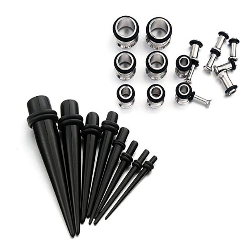 Acrylic Ear Tunnels Stretcher Set 36pcs 1.6-10mm Geometric Ear Plugs Body Jewelry - Image 5