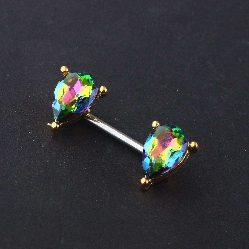 Stainless Steel Double Water Drop Ring Earrings - 7 Color Water Drop Nail Ear Cuff - Gold Geometric Ins Style Piercing Jewelry - Image 5
