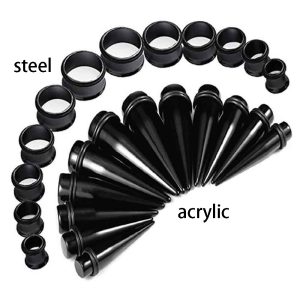 Acrylic Ear Tunnels Stretcher Set 36pcs 1.6-10mm Geometric Ear Plugs Body Jewelry