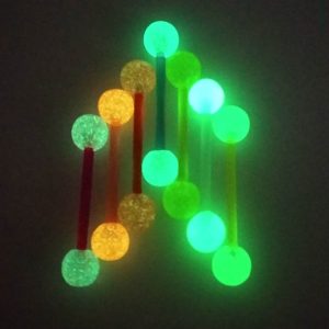 Acrylic Non-Allergenic Non-Toxic UV Glow Tongue Barbell - Candy Color Geometric Tongue Ring