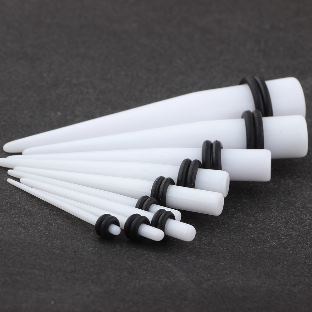 Trendy Acrylic Ear Expander - White Pointed Cone for Cartilage Ear Stretching - Image 5