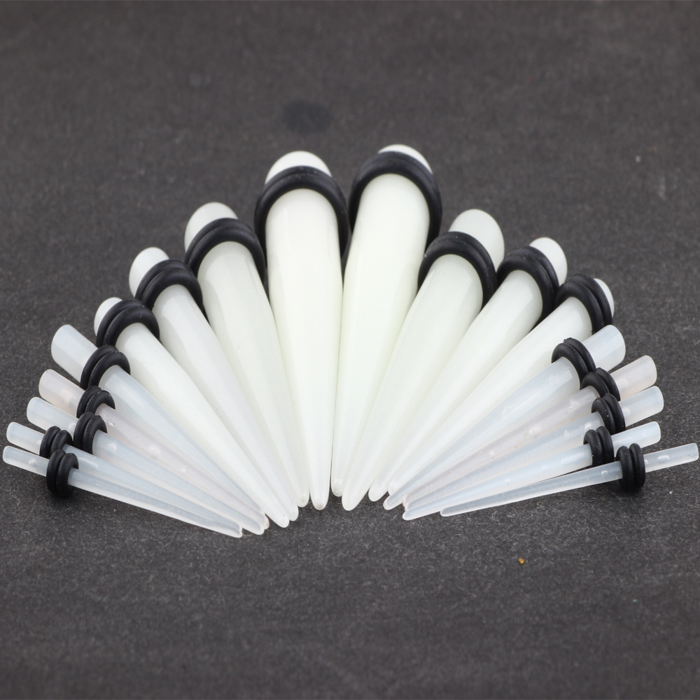Acrylic Luminous Spike Ear Taper Expander - Geometric Body Jewelry for Ear Piercing - Image 3