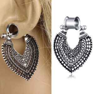 Double Horn Earrings Stainless Steel U-shape Retro Body Piercing Jewelry for Auricle