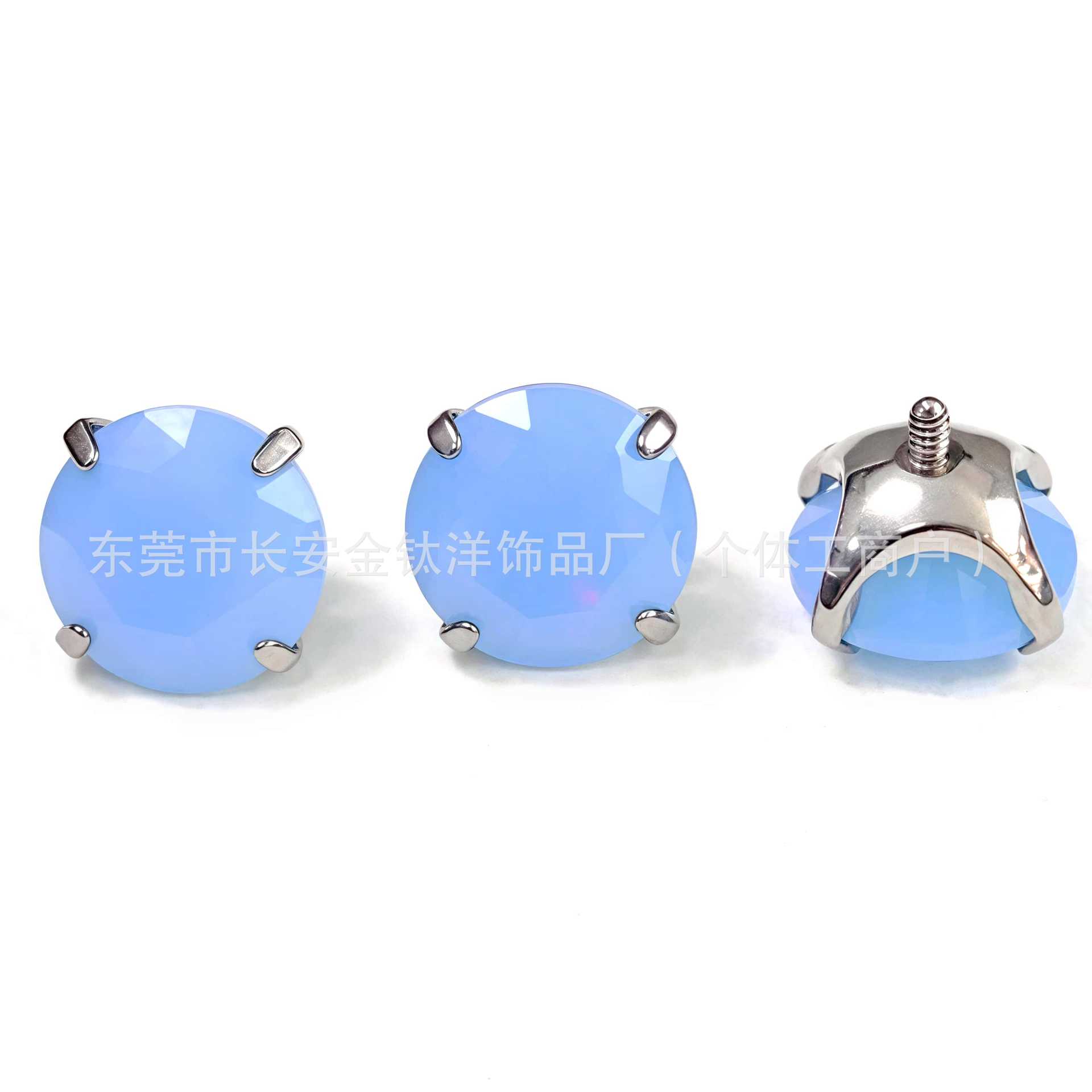F136 Titanium Round Base Inlaid 7A Opal Lip Labret Stud Ear Cartilage Piercing Jewelry - Image 3