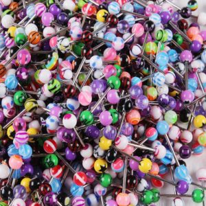 Acrylic Tongue Barbell 316L Surgical Steel Core Tongue Piercing Jewelry for Tongue Nail Breast Ring Wholesale