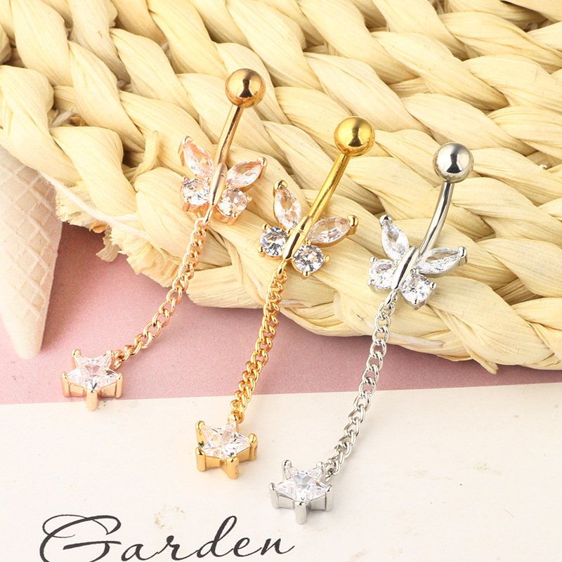 Rose Gold Animal Shape Belly Button Ring 316L Surgical Steel Fashion Piercing Jewelry - Image 3