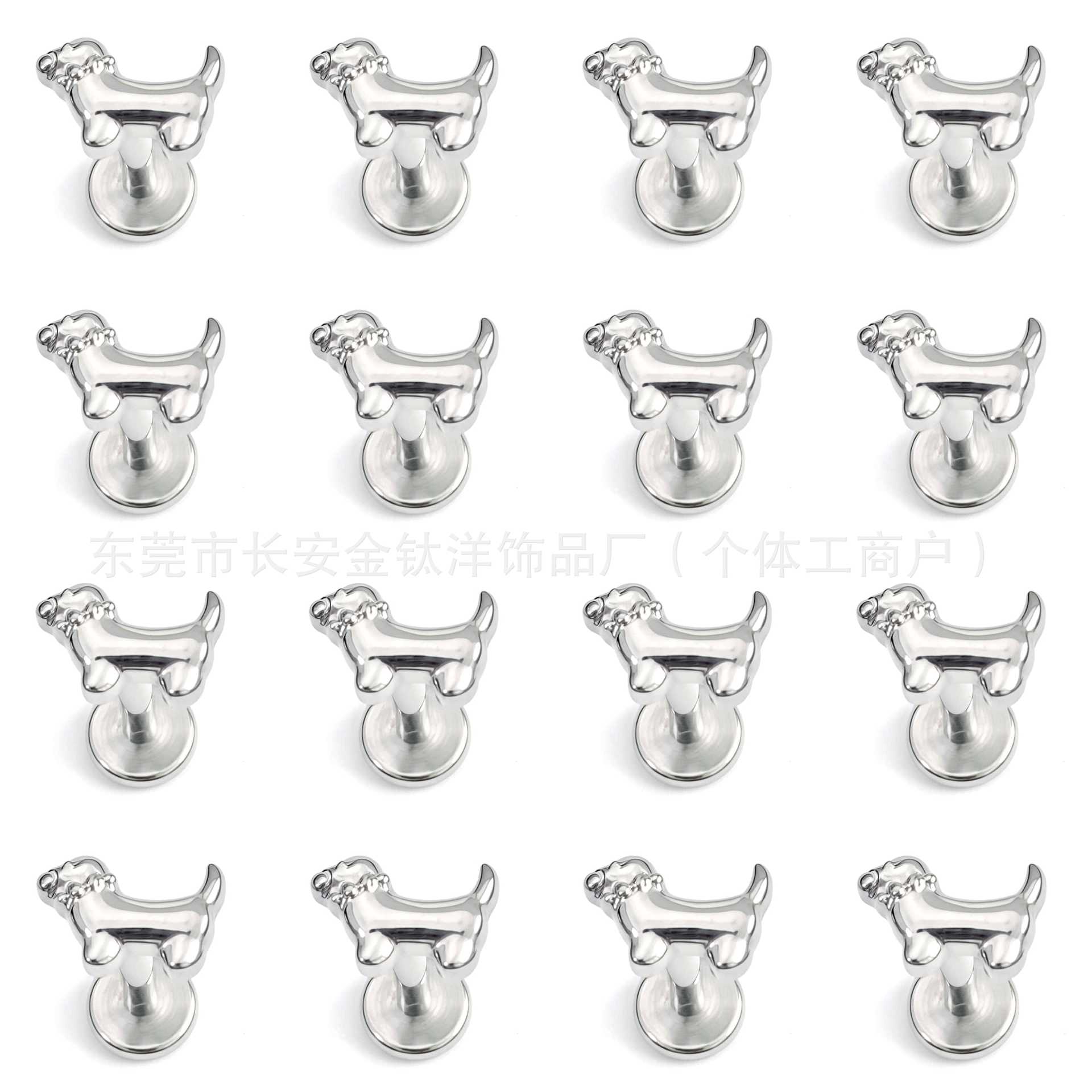 F136 Titanium Internal Thread Animal Ear Studs Lip Studs Nose Studs G23 Titanium Alloy Body Piercing Jewelry Ear Cartilage Studs - Image 4