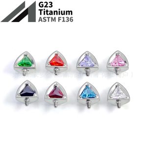 F136 Titanium Cat Ear Devil Nail 5A Zircon Ear Bone Stud G23 Titanium Alloy Body Piercing Jewelry
