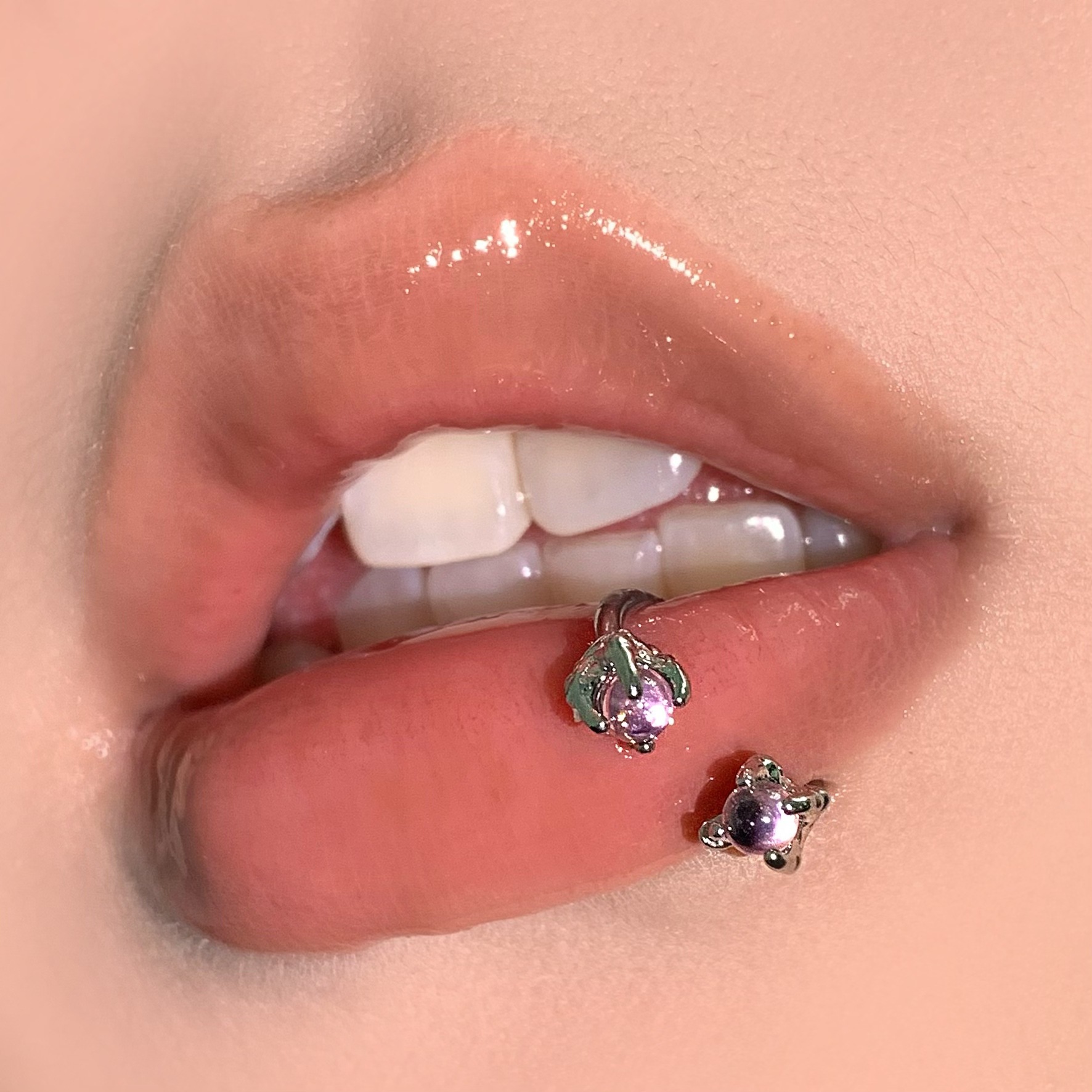 Double-Headed Dragon Claw Lip Ring Hot Girl Design Personalized Titanium Steel External Thread Piercing Jewelry Wholesale - Image 2