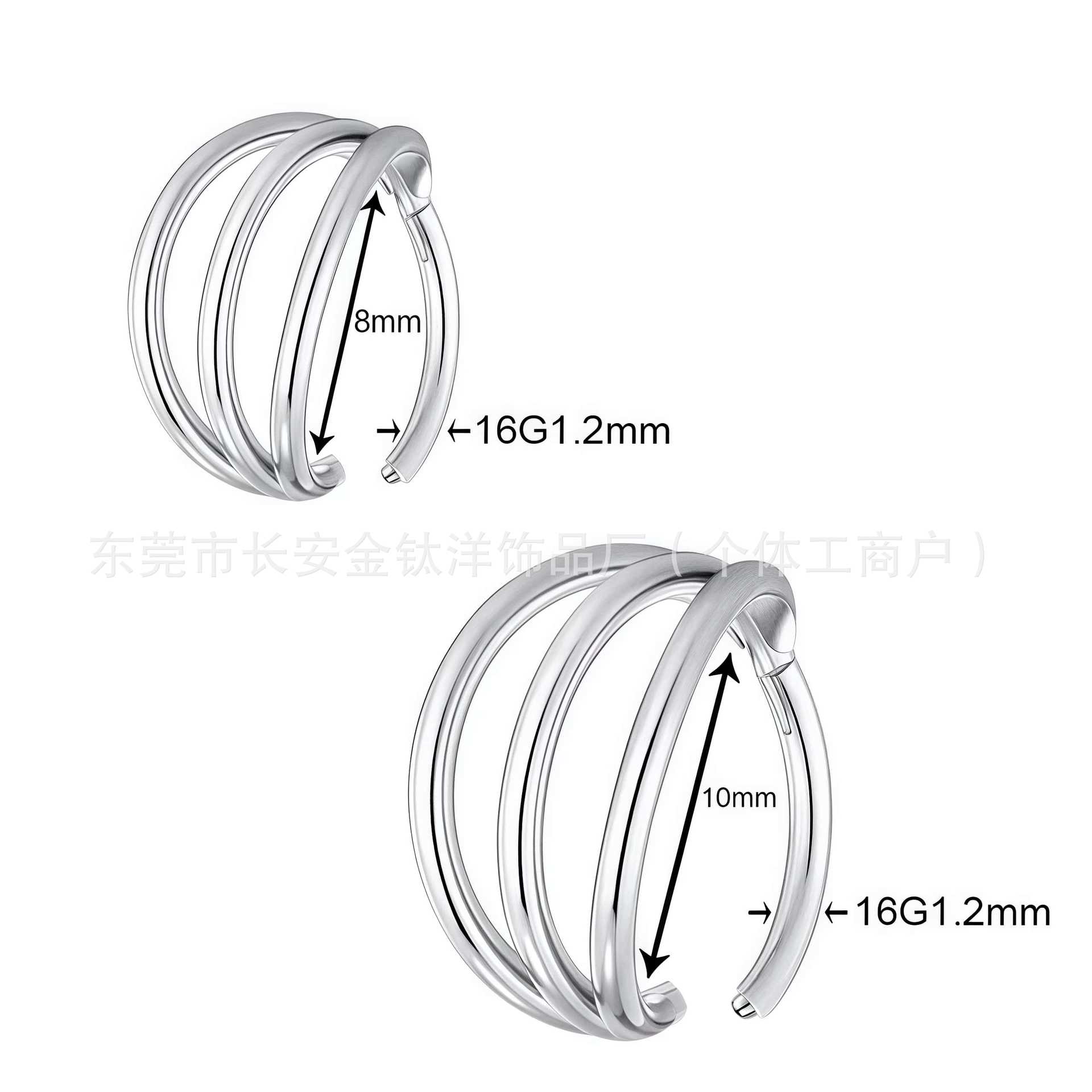 F136 Titanium Three-Ring Seamless Open Nose Ring Lip Ring Earrings Ear Bone Ring G23 Titanium Alloy Body Piercing Jewelry - Image 4