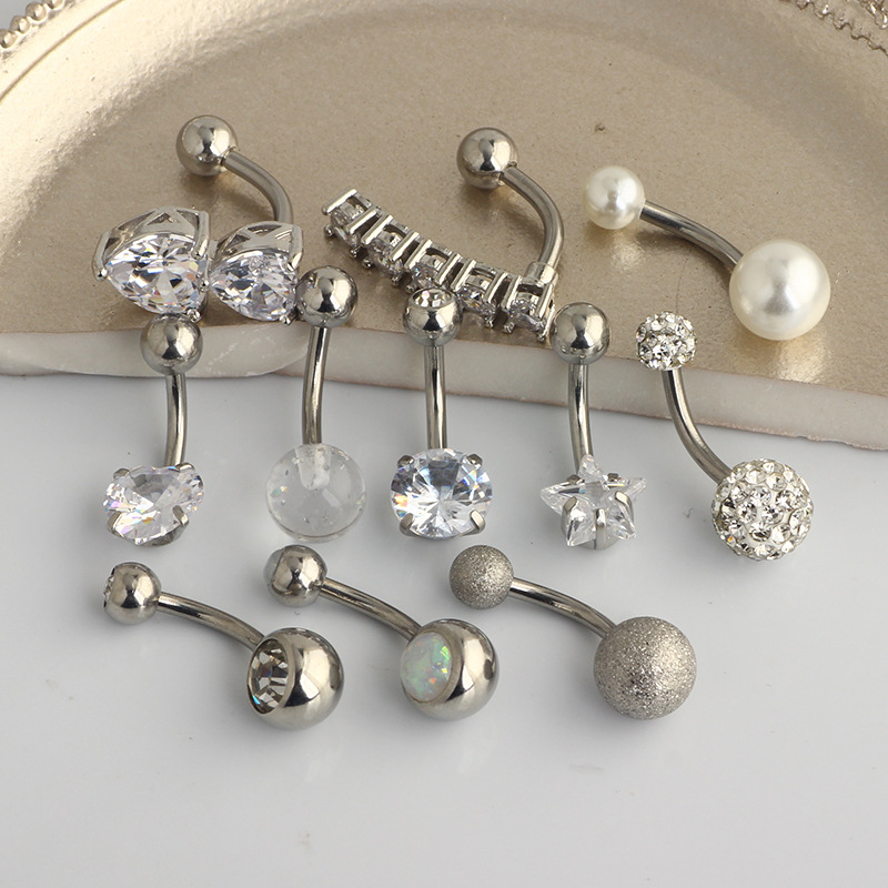 Classic Ball Amazon Navel Ring Set - 11-Piece Belly Button Ring Body Piercing Jewelry Set - Image 3