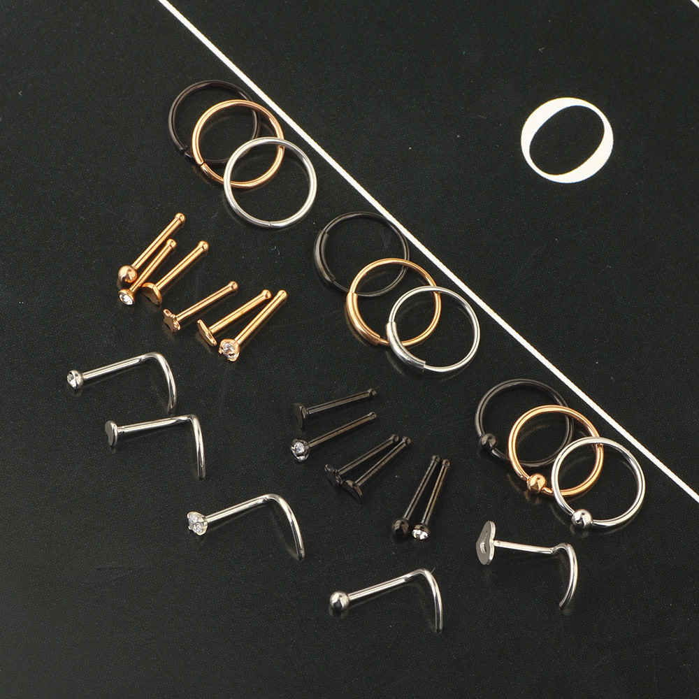 Stainless Steel Nose Nail Set – Geometric Earring Set for Women European American Style - Image 4