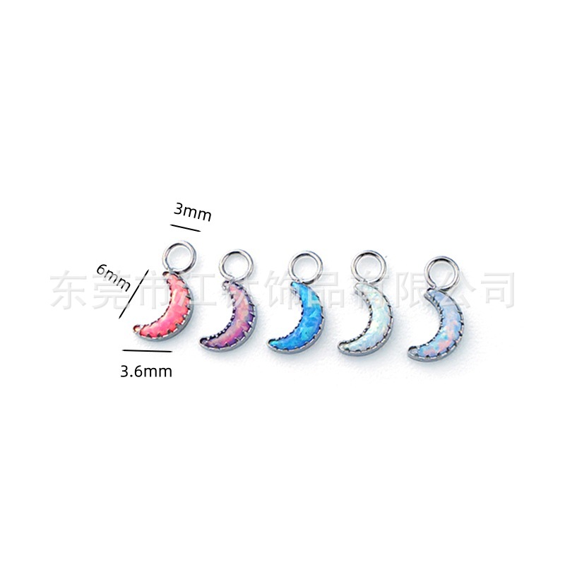 ASTM F136 Titanium Welded Ring Pendant Moon Opal Cartilage Earring Piercing Jewelry JT812 - Image 5