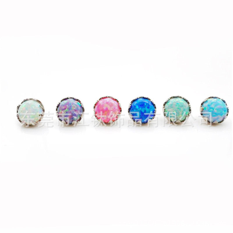 JT612 Flat Back Ear Stud with Thread G23 Titanium Alloy Body Piercing Earring - Image 5