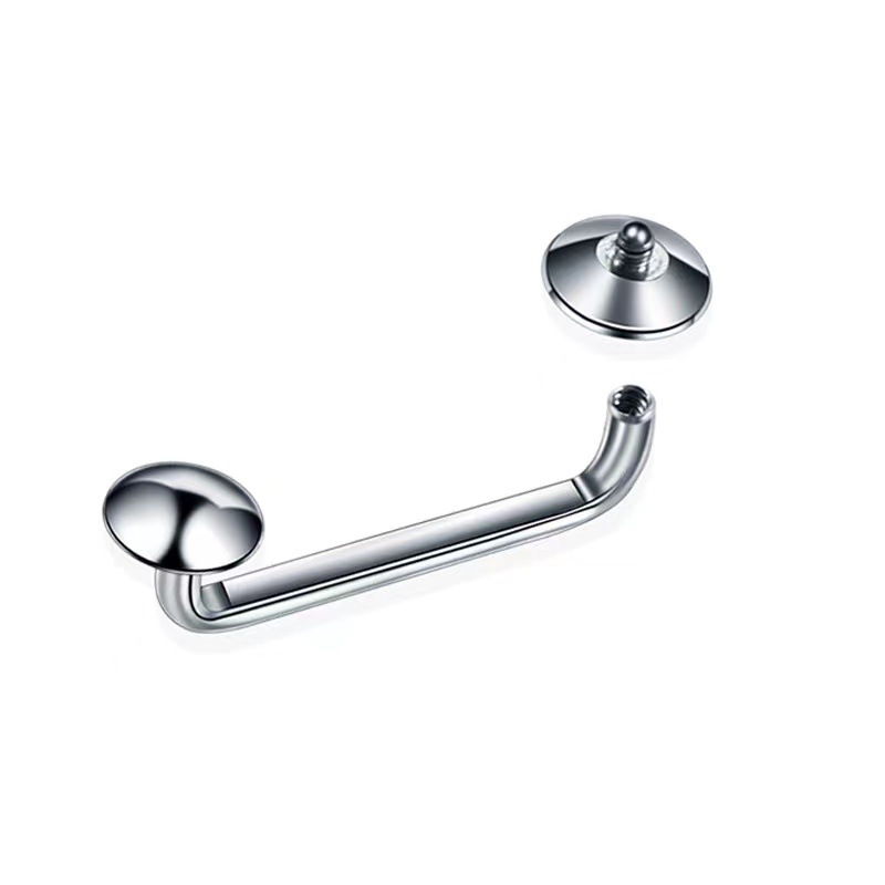 G23 Titanium Internally Threaded Arc Barbell Long Buried Nail Base Double-Ended Skin Nail Body Piercing Subcutaneous Implant Lock Bone Nail - 1.2x20mm Steel Color - Image 5