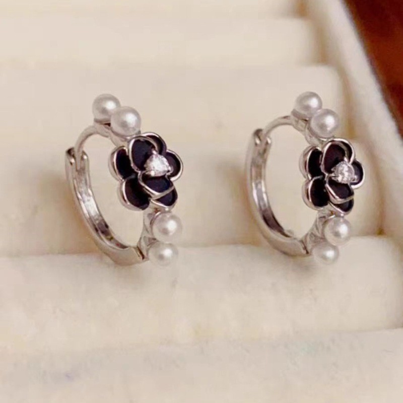 Mori Sweet Simple Temperament Camellia Pearl Ear Buckle High Sense Gentle Cute Fashion Niche Design Earrings - Image 2