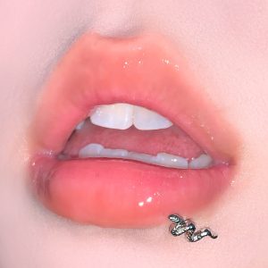Small Snake Lip Piercing Jewelry 316L Surgical Steel Internally Threaded Straight Barbell Lip Ring Sexy Body Jewelry