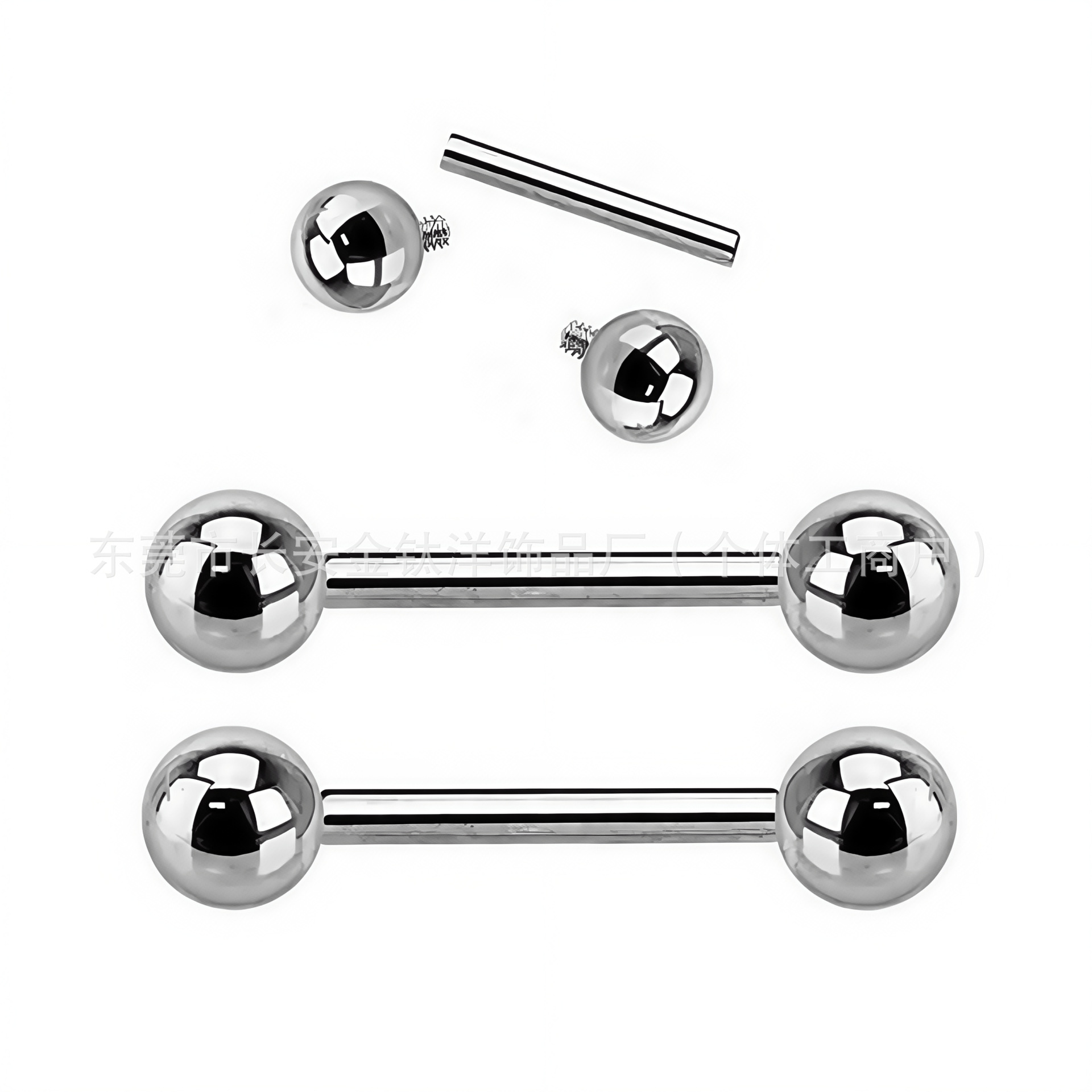 F136 Titanium Internally Threaded Round Ball Tongue Nail Ear Bone Nail Ear Bridge Breast Nail Straight Rod G23 Titanium Alloy Piercing Jewelry - Image 3