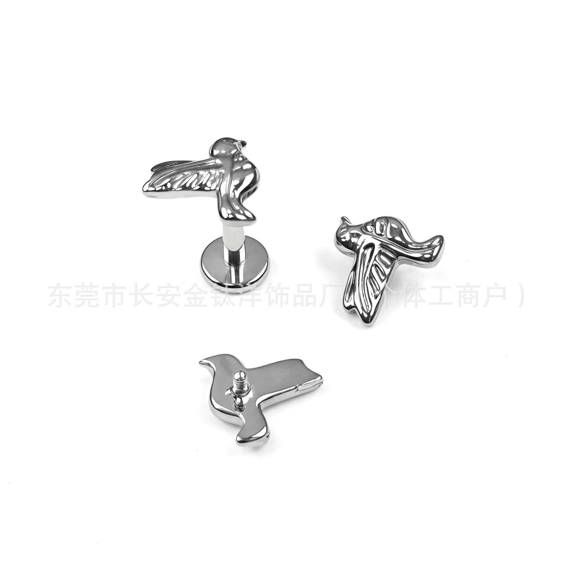F136 Titanium Smooth Bird Internally Threaded Ear Nail Nose Nail Cochlea Ear Bone Nail G23 Titanium Alloy Body Piercing Jewelry - Image 2