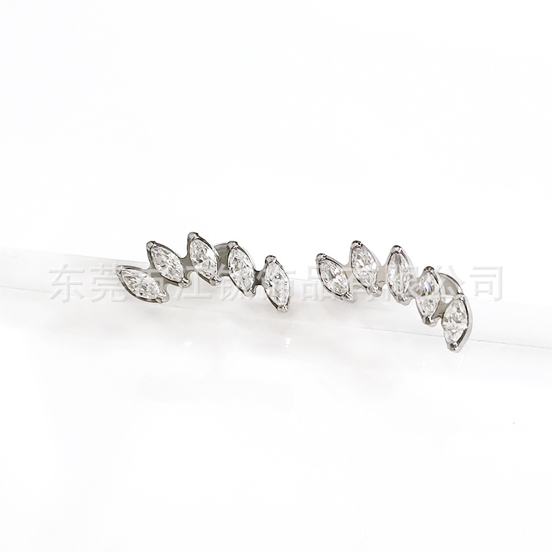 G23 Titanium Horse Eye Ear Stud Inlaid with 5A Zircon, Cross-border Hot Selling Ear Cartilage Jewelry Lip Nail - Image 4