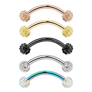 Wish Hot Selling Body Piercing Jewelry Stainless Steel Spherical Diamond Ball Eyebrow Nail Eyebrow Ring