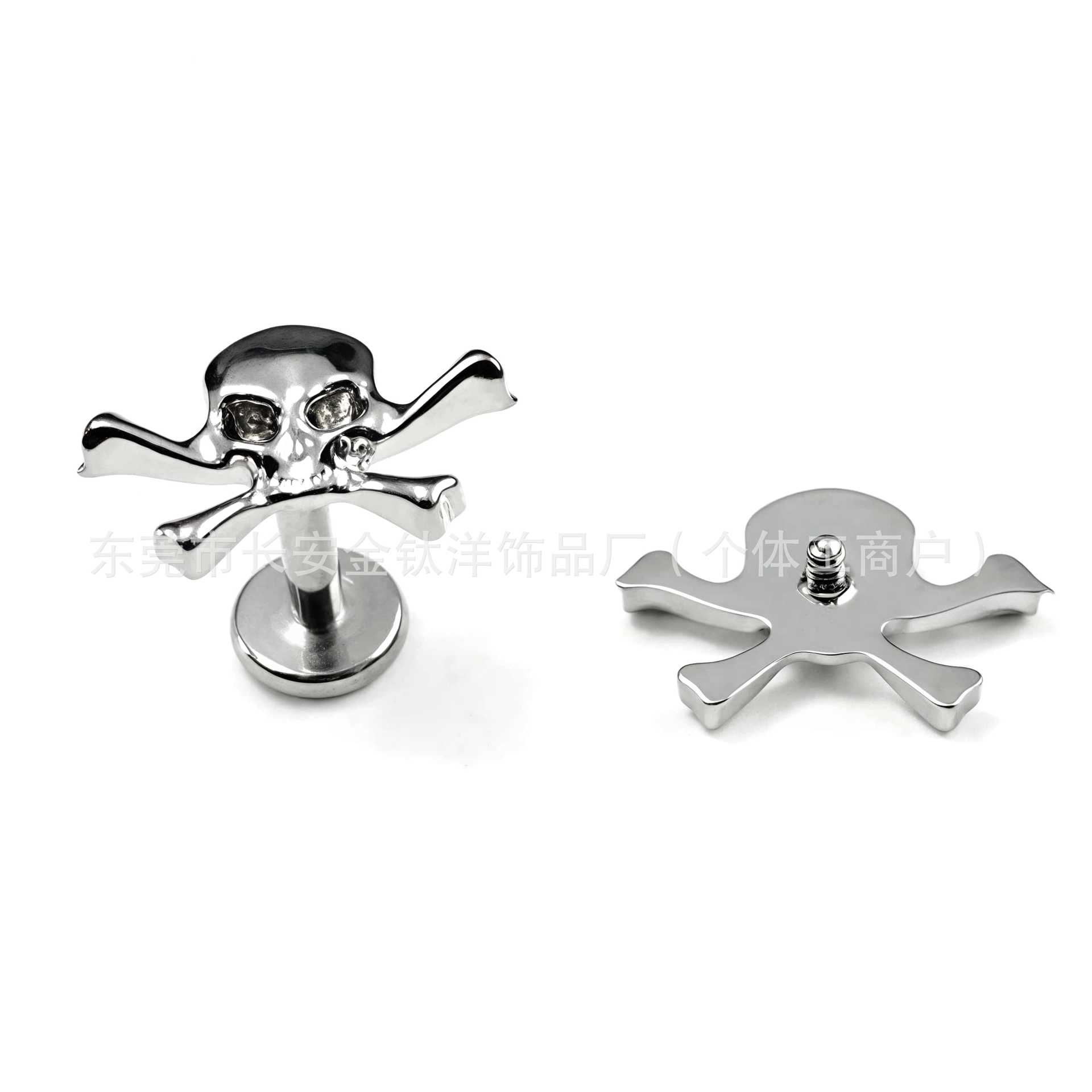 F136 Titanium Halloween Skull Earrings Nose Nails Cochlear Nails G23 Titanium Alloy Body Piercing Jewelry Ear Bone Nails - Image 3