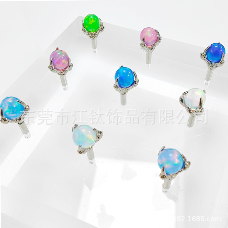 G23 Titanium Ear Cartilage Stud Dragon Claw Jelly Australian Treasure Ball Opal Piercing Jewelry - Image 2