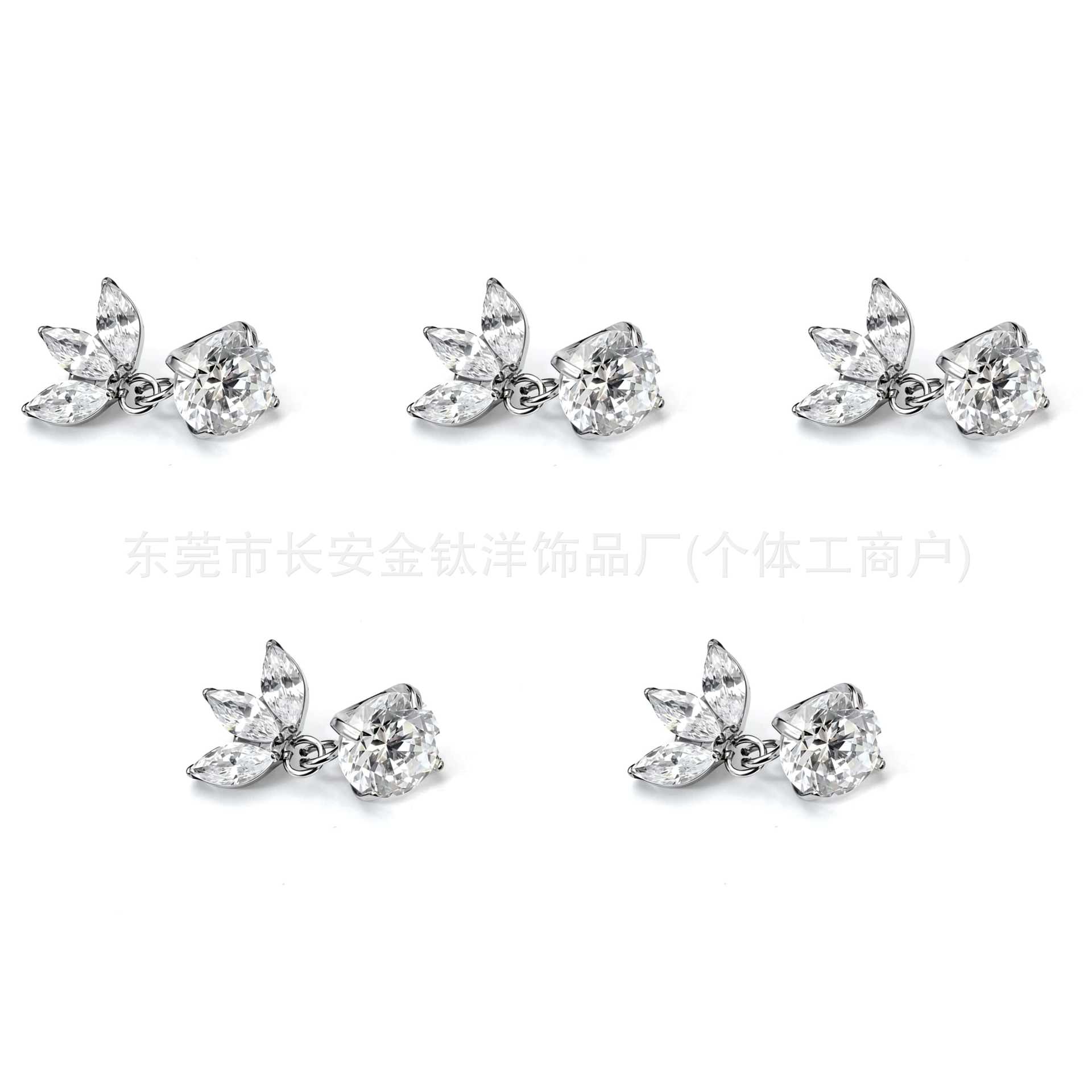 F136 Titanium Marquise CZ Pendant Cartilage Ear Studs - Flat Back Ear Bone Piercing Jewelry - Image 5