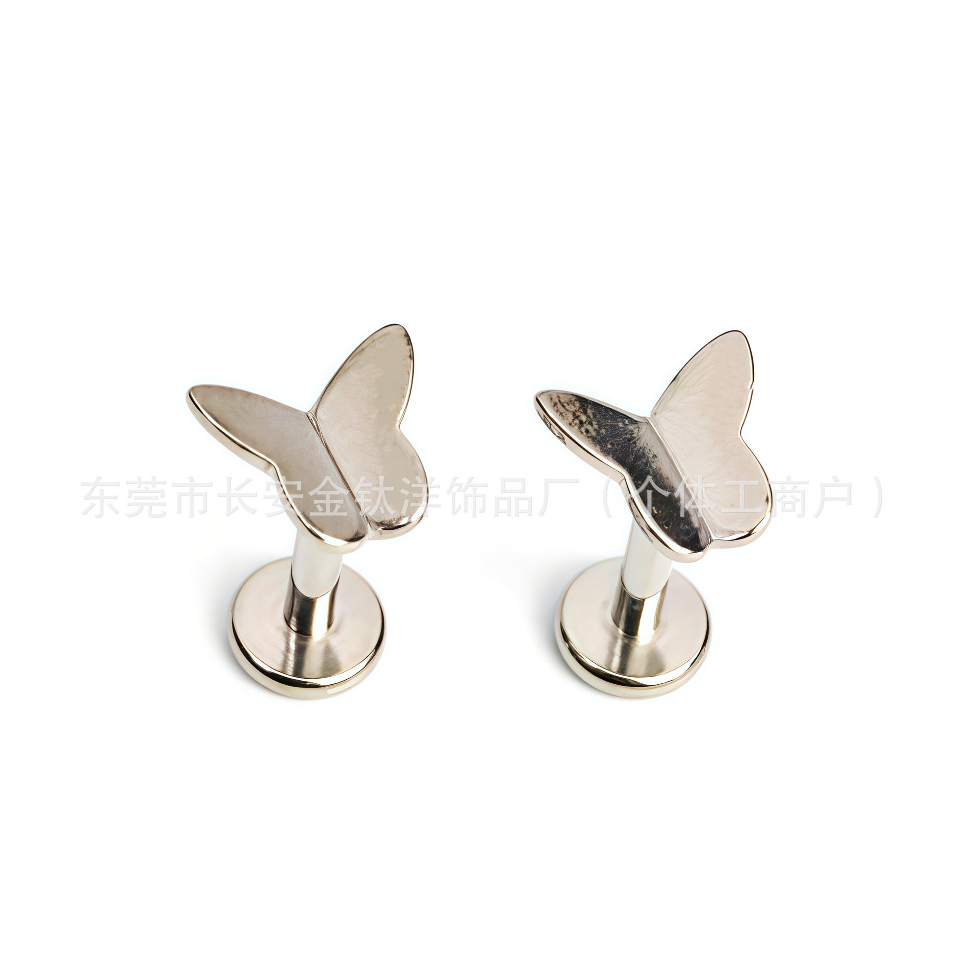F136 Titanium Smooth Butterfly Internally Threaded Ear Nail Ear Bone Nail Cochlea G23 Titanium Alloy Body Piercing Jewelry - Image 2
