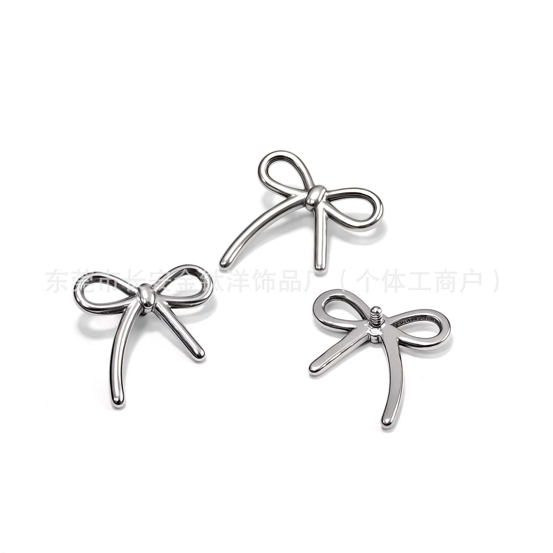 F136 Titanium Internally Threaded Bowknot Ear Studs - Cartilage Earrings for Helix Tragus Conch Daith - Image 2