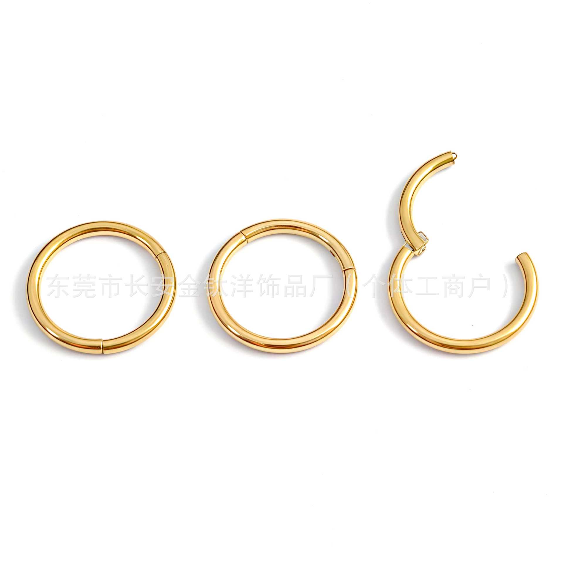 F136 Titanium 18K Gold-Plated Seamless Nose Ring Closed Hoop for Cartilage Lip Ear Piercing Jewelry - Image 2