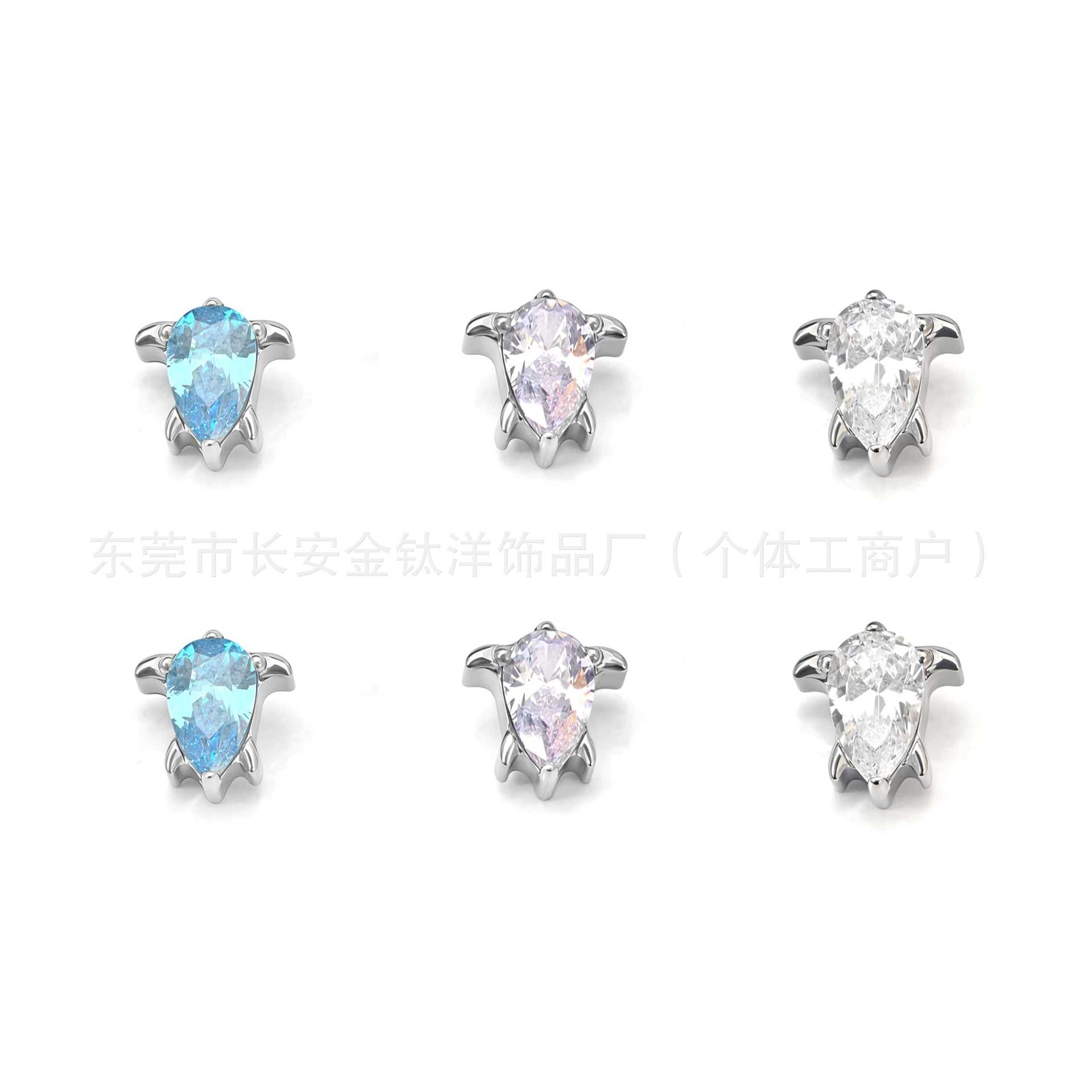 F136 Titanium Little Devil Water Drop Zircon Lip and Ear Piercing Jewelry - Image 5