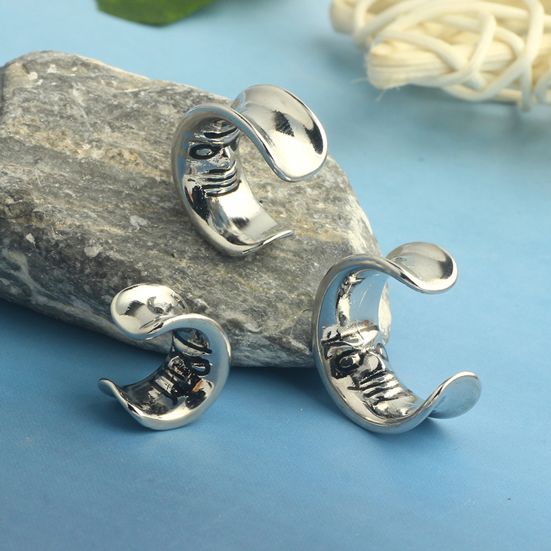 Ear Expansion Open Hollow Moon Ghost Face Auricle Ear Plugs Piercing Jewelry 16mm Stainless Steel - Image 4