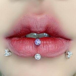 Smooth Craft Horsehoe Lip Ring 12mm Blue Purple Steel Lip Piercing Jewelry Hot Girl Replacement Nail