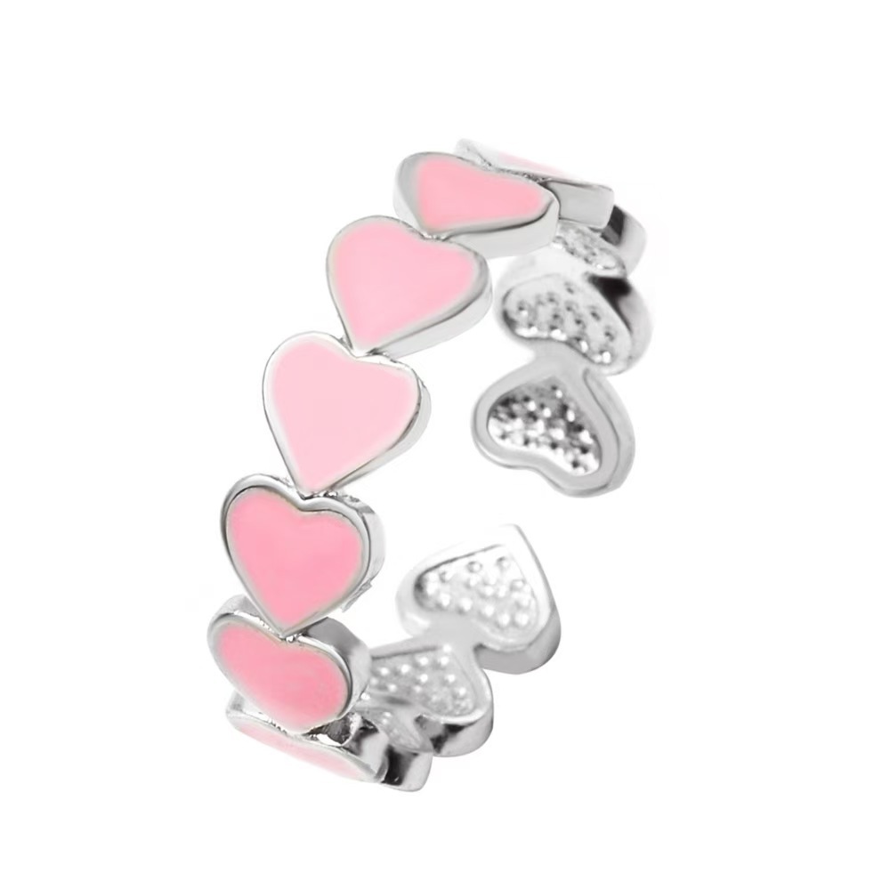 Smiley Face Cute Gold Plated Copper Heart Ring Women Fashionable Simple Finger Jewelry - Image 5