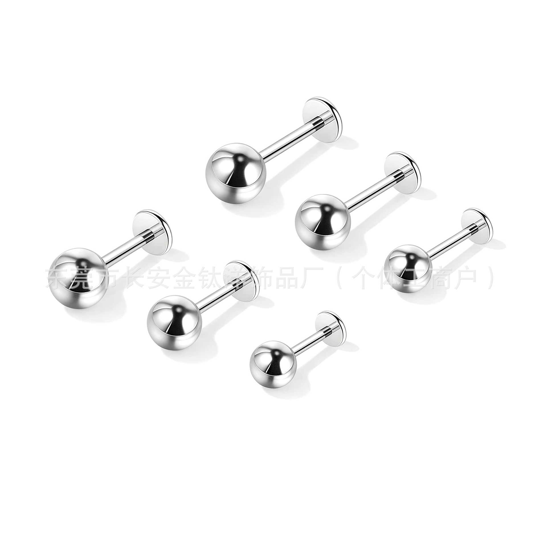 F136 Titanium 0.8/1.0mm Wire Diameter External Thread Round Ball Flat Bottom Labret Stud Lip Nail Piercing Jewelry - Image 3