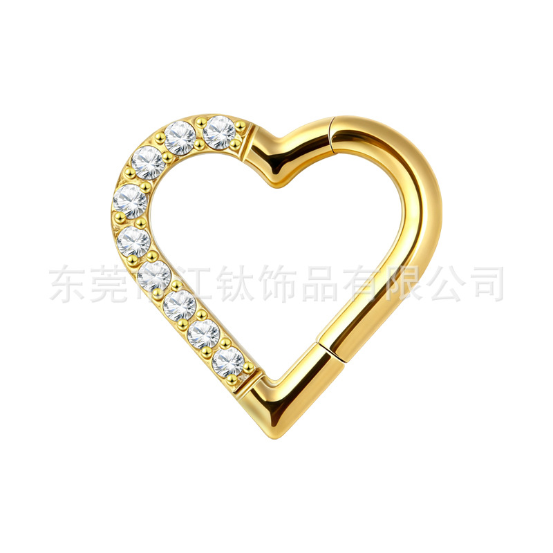 G23 Titanium Nose Ring Heart Closed Ring F136 Titanium Alloy Body Piercing Jewelry Earrings - Image 5