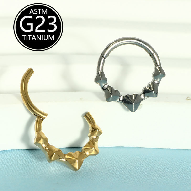 G23 Titanium Alloy Heart Nose Ring Earrings for Body Piercing - Fashion Niche Jewelry - Image 2