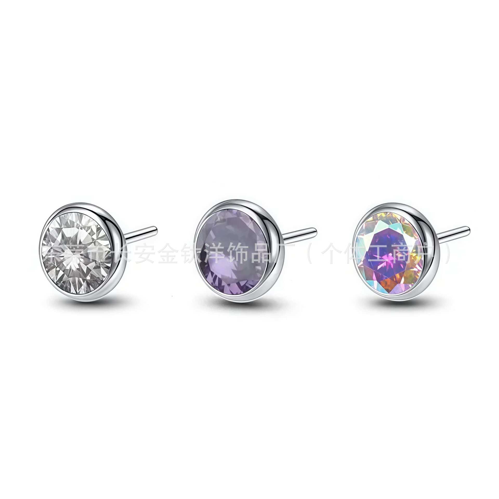F136 Titanium Insert-Type Czech Diamond Lip Stud Ear Stud Bone Stud G23 Titanium Alloy Body Piercing Jewelry - Image 3