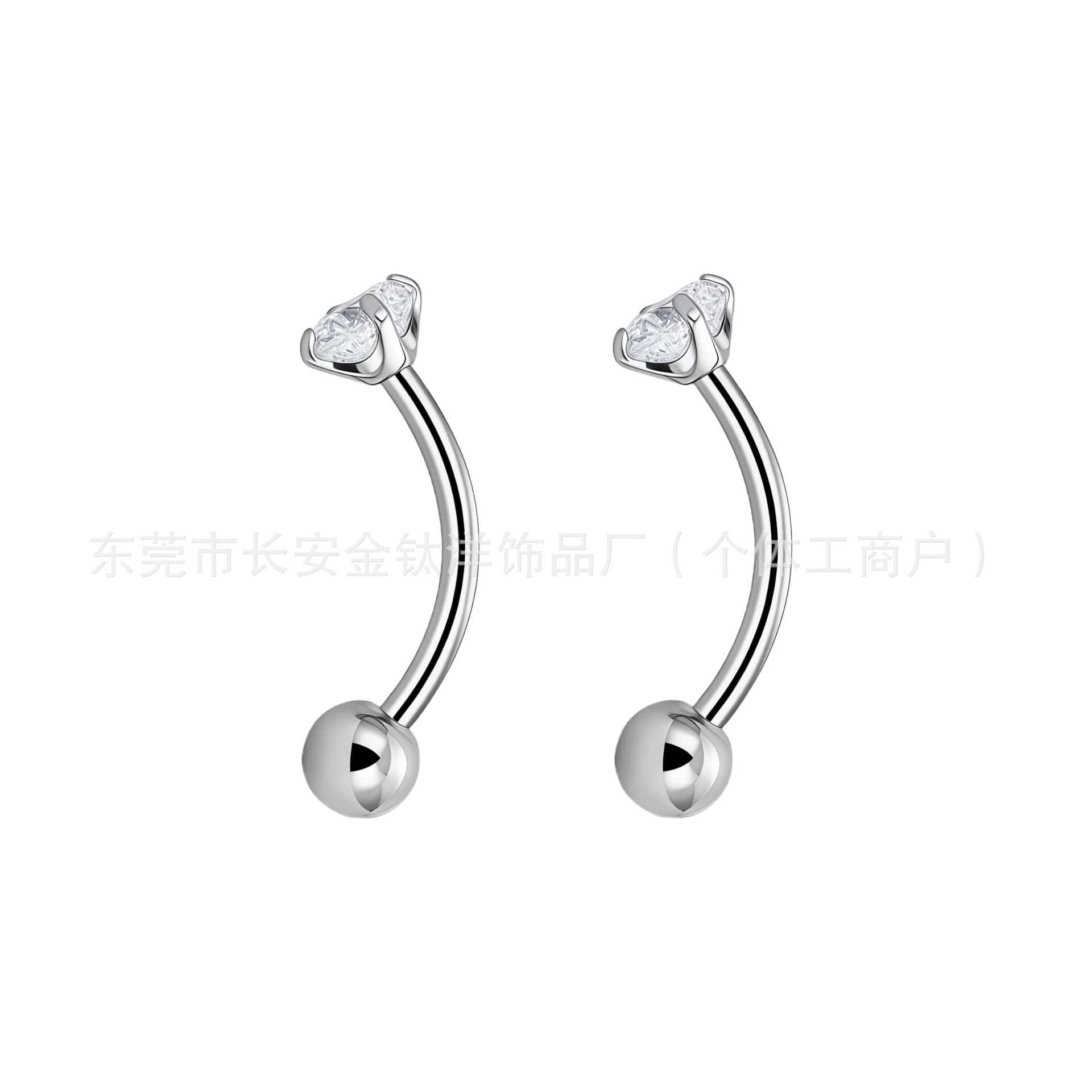 F136 Titanium Inner Thread Curved Barbell Claw Set Zircon Eyebrow Nail Ear Bone Nail Body Piercing Jewelry - Image 2