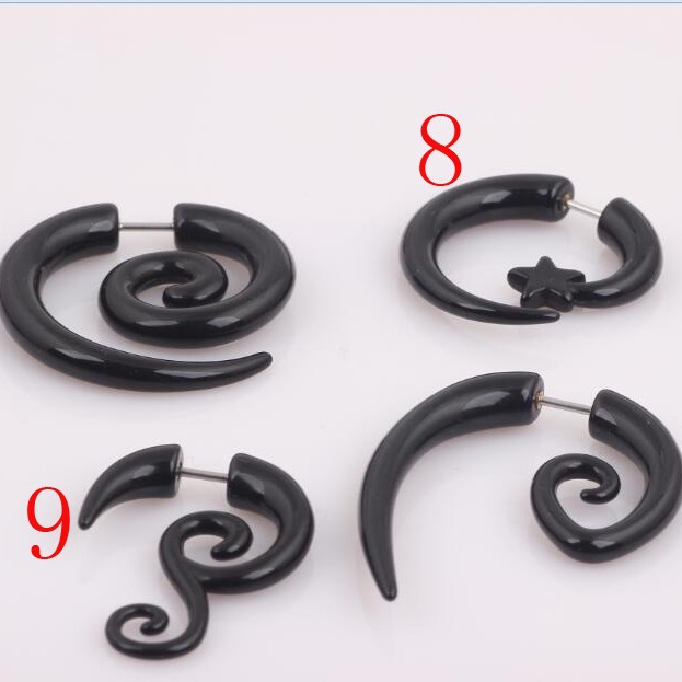 European American Style Acrylic Black Ear Plug Ear Piercing Jewelry - Geometric Ear Expander - Image 3